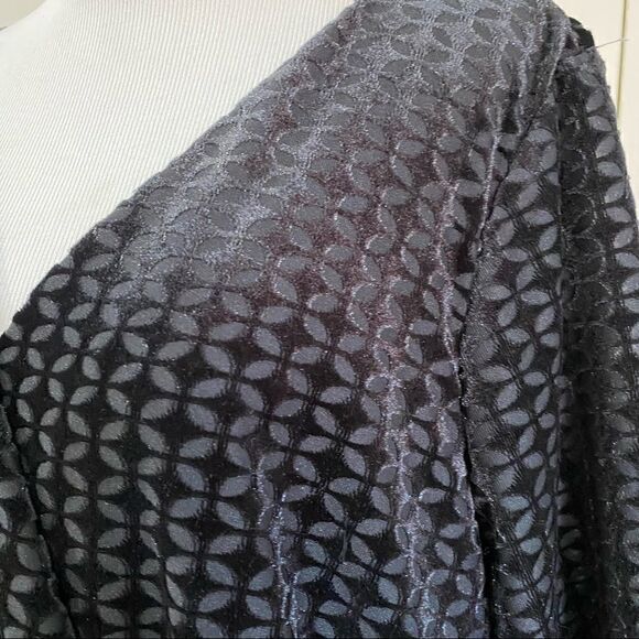 Woman Within Black Floral Embossed Textured Dress - Picture 2 of 8